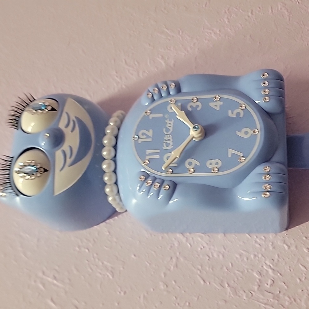 Jeweled Serenity Blue Lady Kit-Cat Klock clock SUPER RARE - Picture 6 of 7